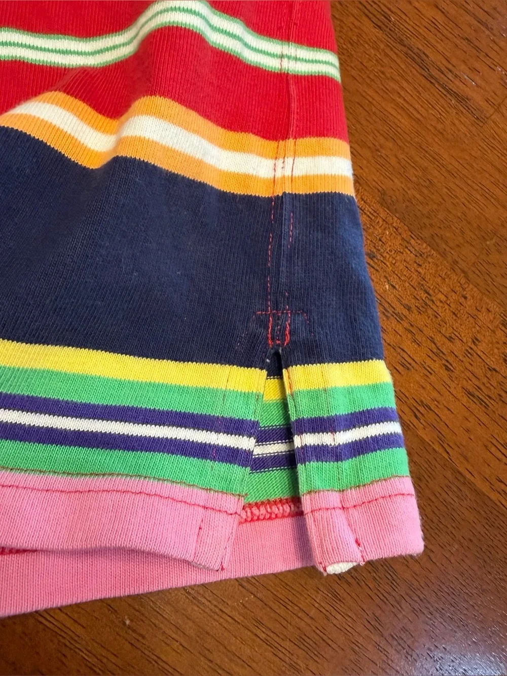 VTG POLO Ralph Lauren Striped Long-Sleeve Rugby Shirt Multicolor Pink Men's Med